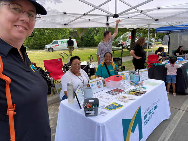 Kristin with the Office of Equity team at the Juneteenth Parade in Milwaukee.