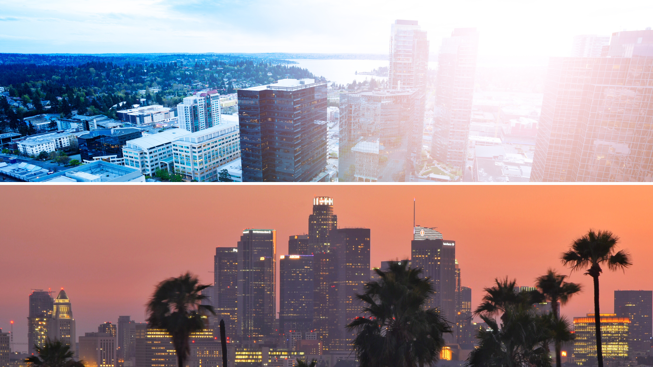Cityscapes of California and Washington